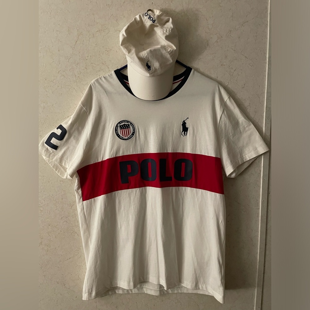 Short sleeve Polo T #2 on sleeve Large size